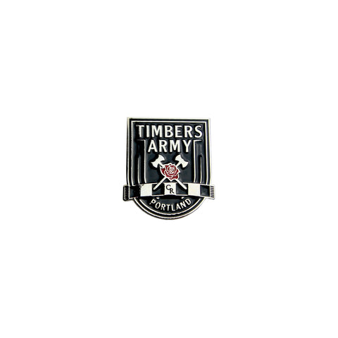 Black & White Timbers Army Crest Enamel Pin