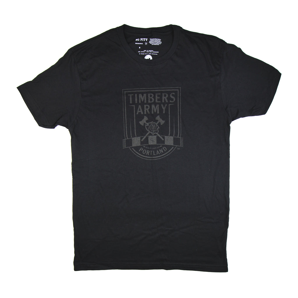 Timbers Army Crest Back in Black Unisex Tee